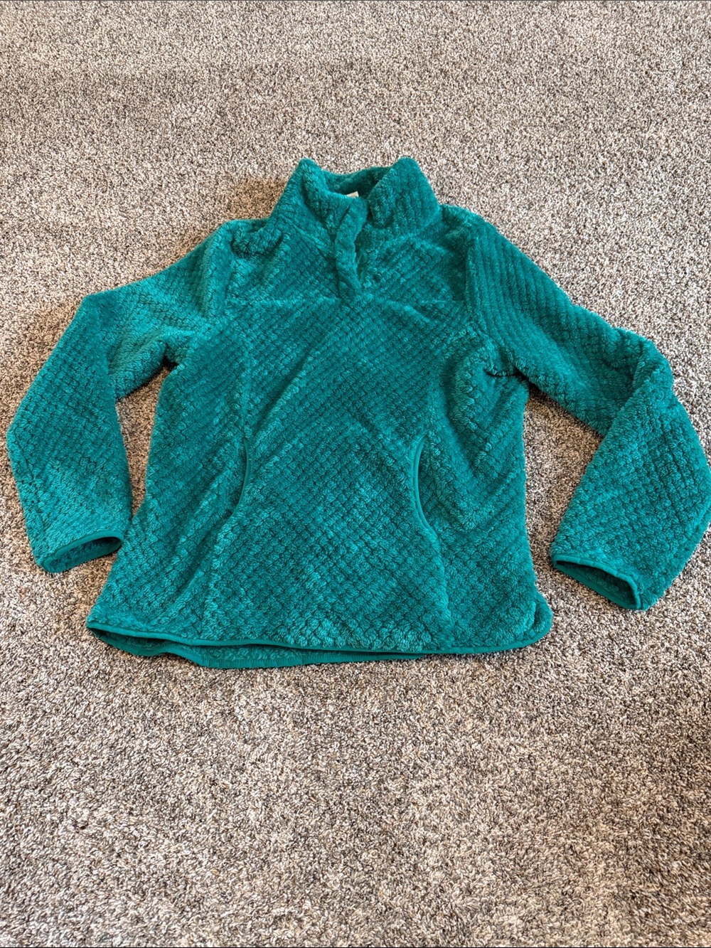 Marika Teal Plush Pullover Jacket XL